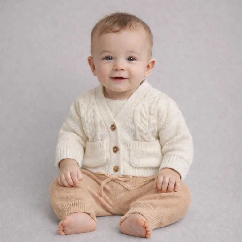 Grayson Mini Baby Knit Set 3-6 Months - Cardigan & Pants NWT